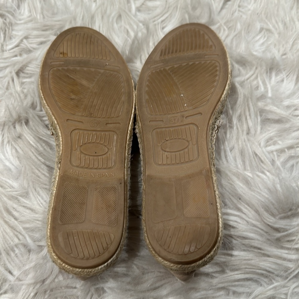 Anthropologie Maypol Pebbled Leather Slip On Espadrilles Sz 6.5 - Picture 9 of 16